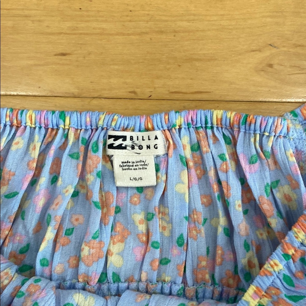 🆕 Billabong Floral Puff Sleeve Crop Top - Picture 3 of 6